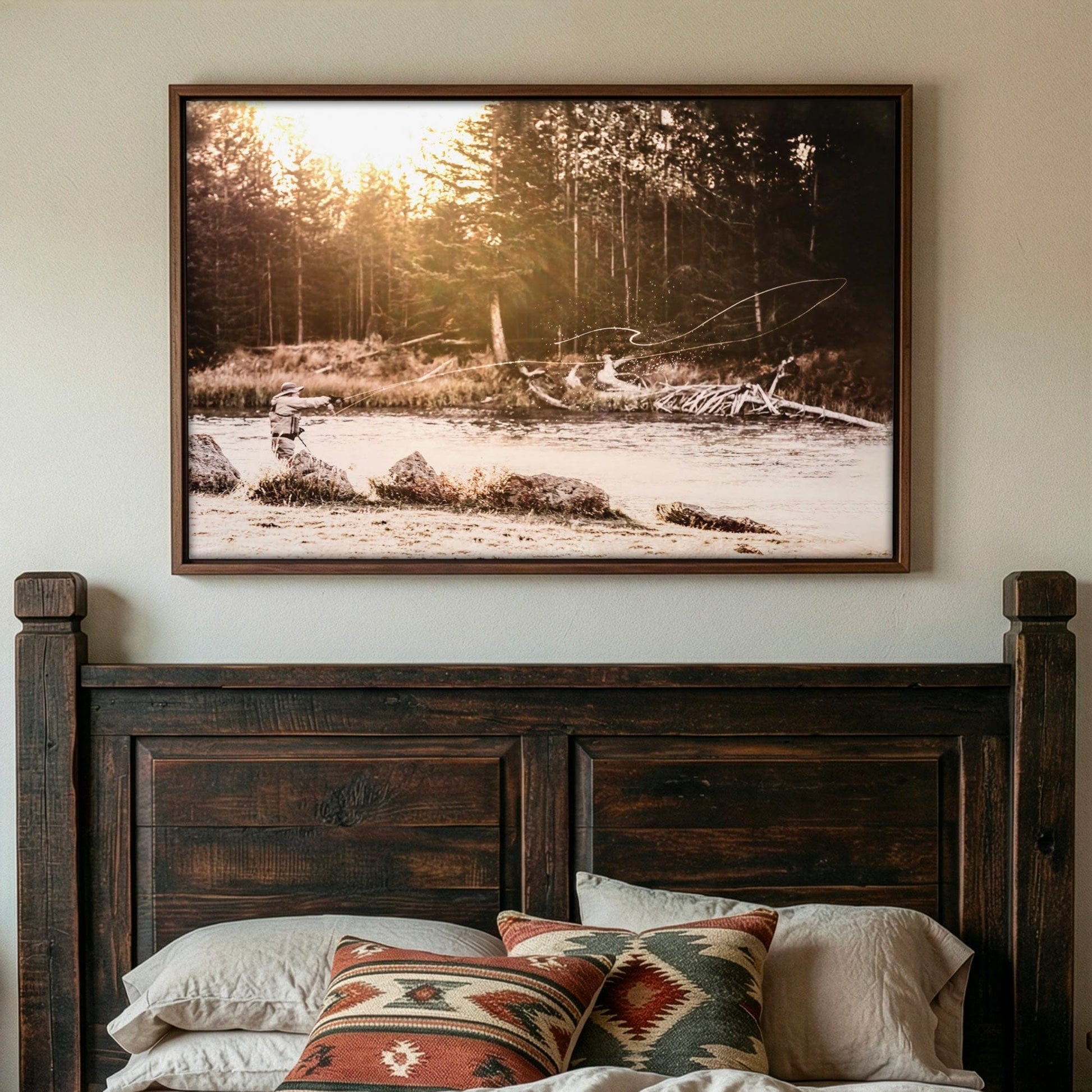 Fishing Man Cave Decor – Fly Fisherman Canvas