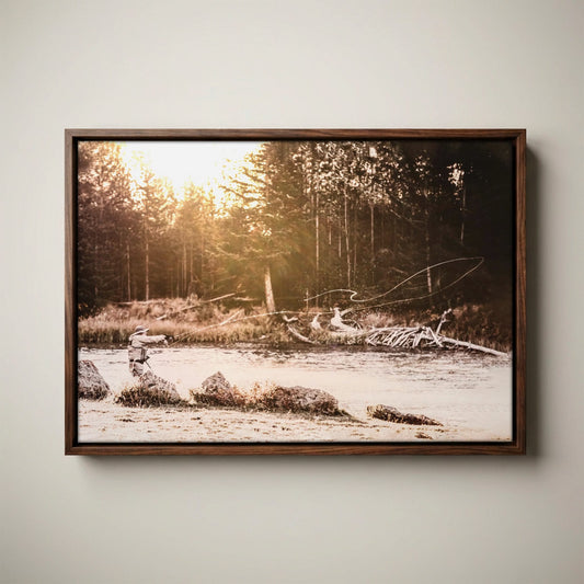 Fishing Man Cave Decor – Fly Fisherman Canvas
