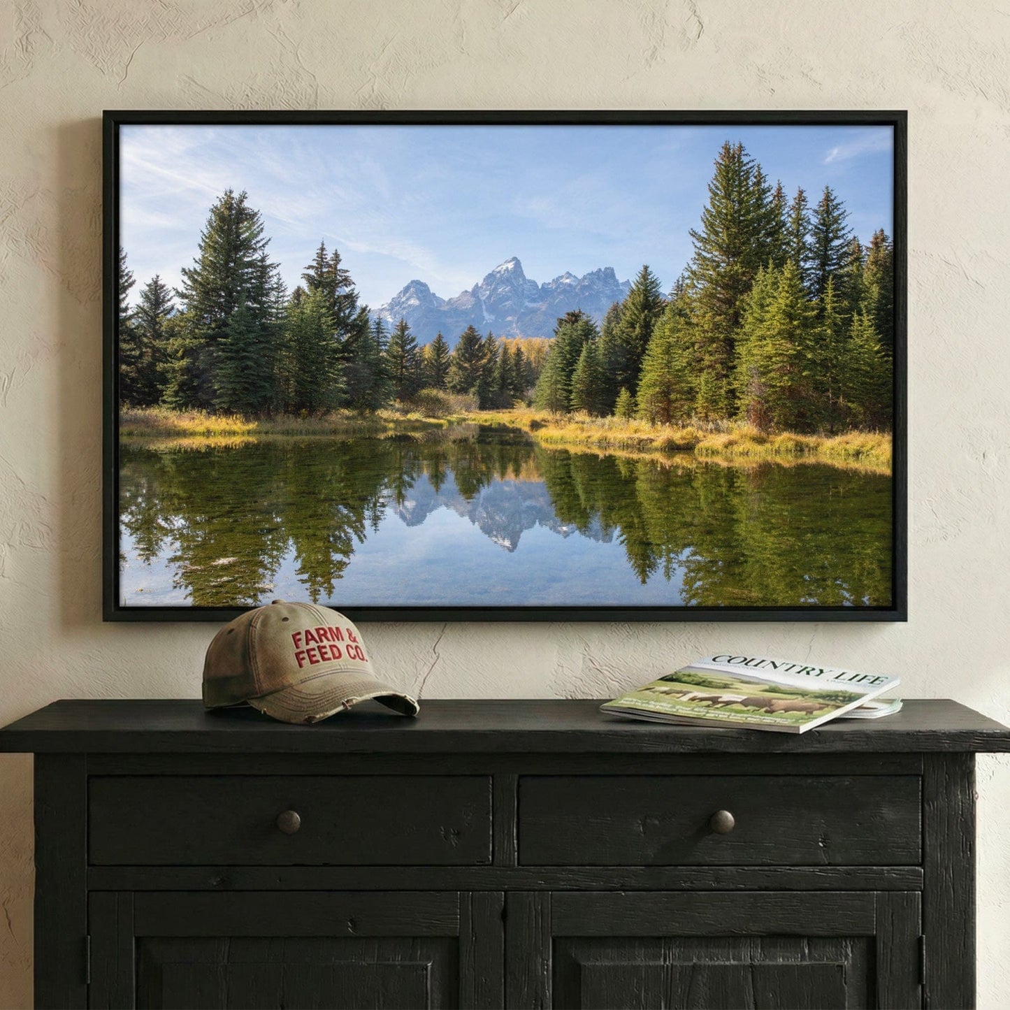 Grand Teton Wall Art – Wyoming Landscape Print With Snake River Reflection Wall Art Teri James Photography