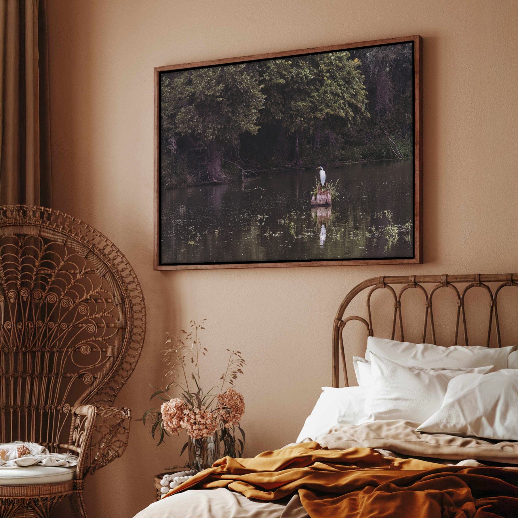 Great Egret - Rural Landscape Wall Art Wall Art Teri James Photography