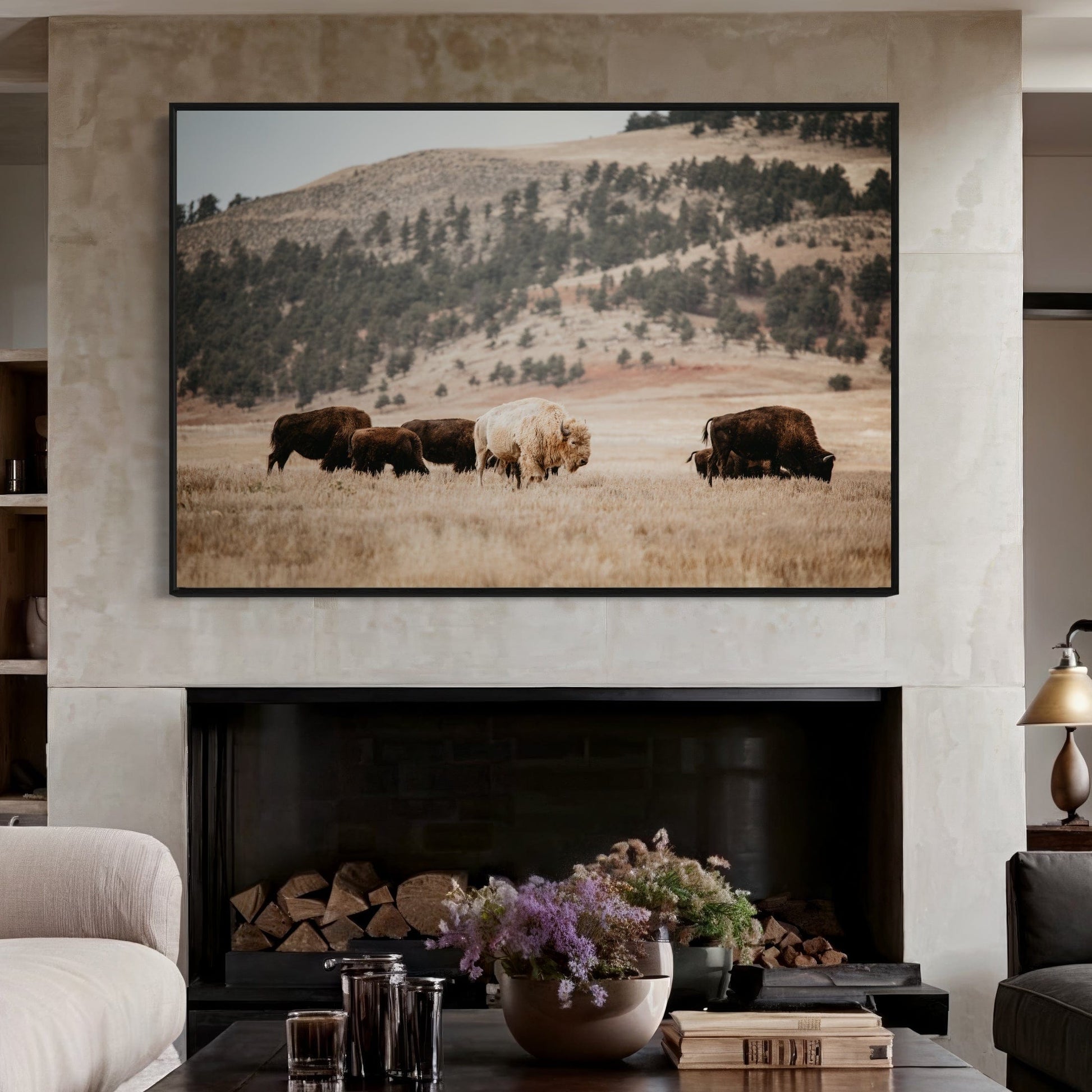 Great White Buffalo Canvas Print - Spirit Bison Wall Art Teri James Photography
