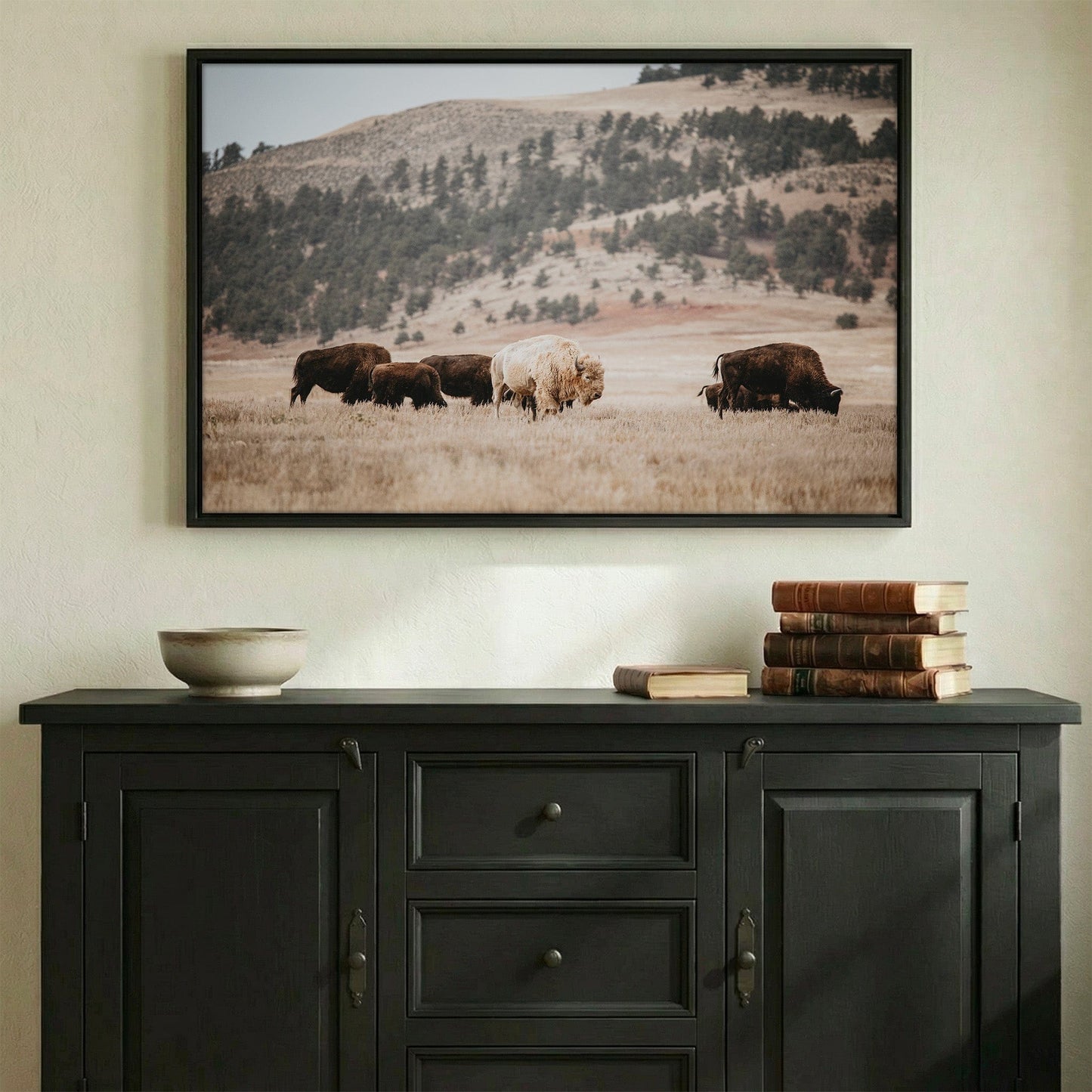 Great White Buffalo Canvas Print - Spirit Bison Wall Art Teri James Photography
