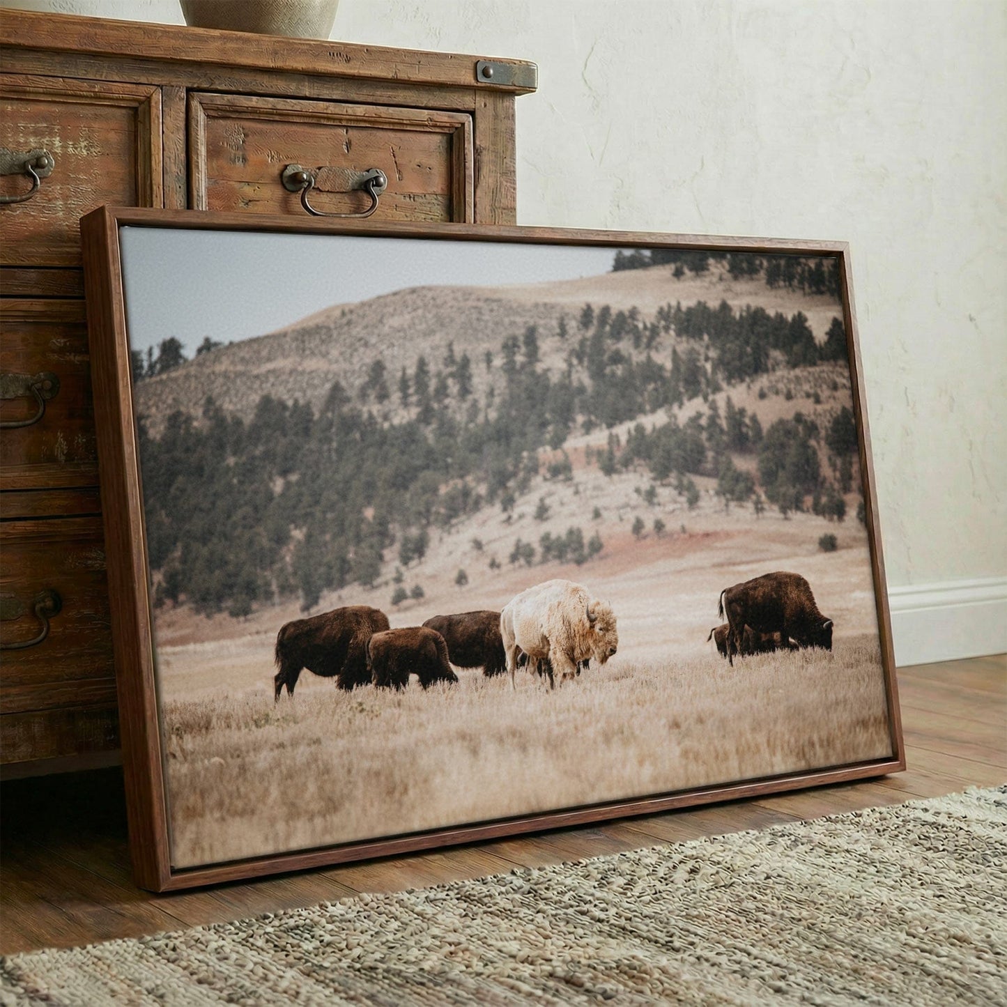 Great White Buffalo Canvas Print - Spirit Bison Wall Art Teri James Photography