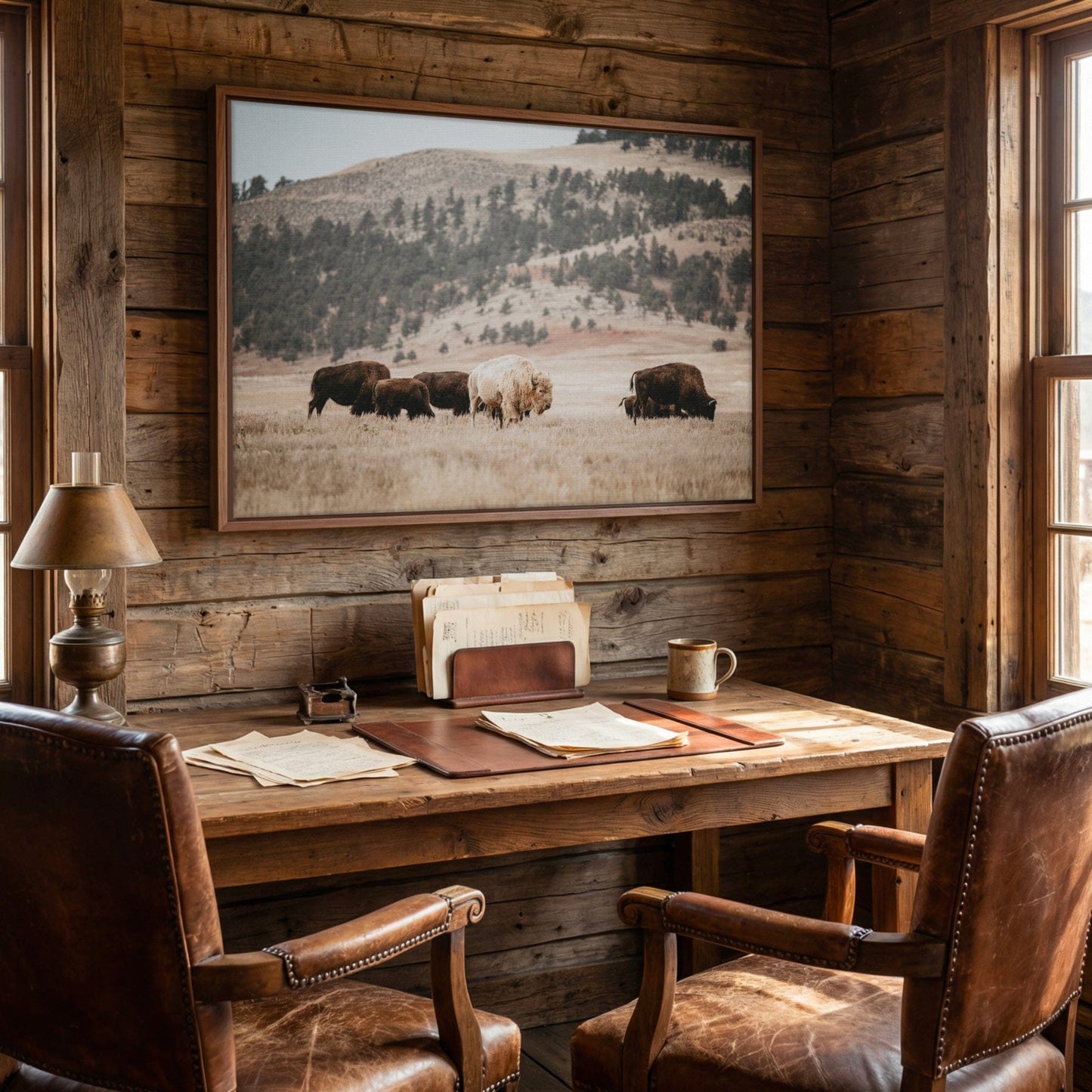 Great White Buffalo Canvas Print - Spirit Bison Wall Art Teri James Photography