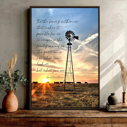 Henry David Thoreau Quote - Old Windmill Art Wall Art Teri James Photography