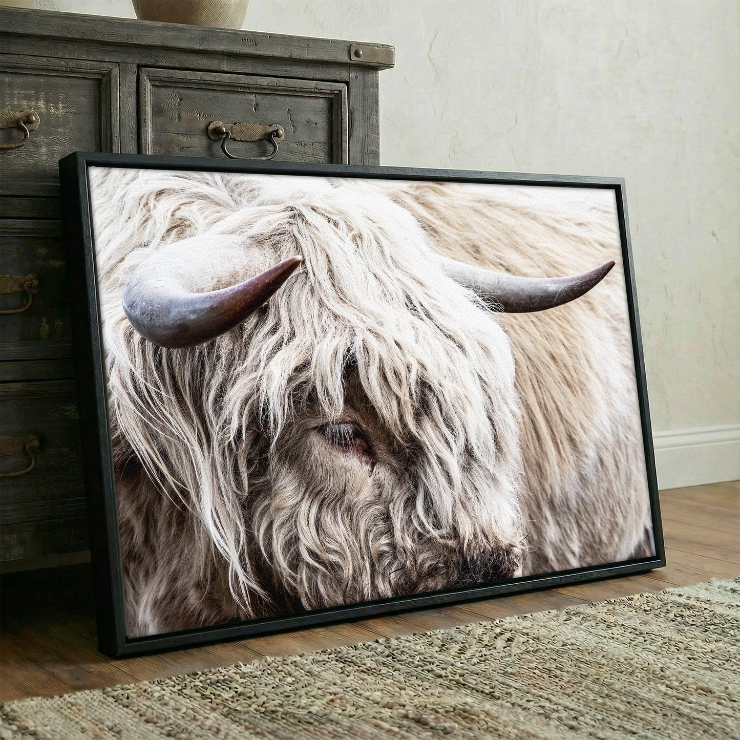 Highland Bull Canvas Print - Modern Cow Art Wall Art Teri James Photography