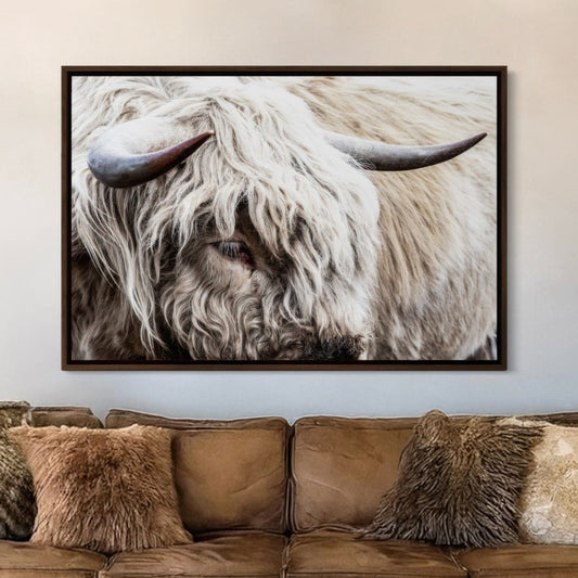 Highland Bull Canvas Print - Modern Cow Art Wall Art Teri James Photography