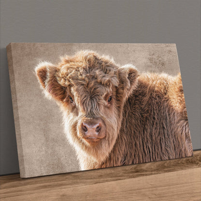 Highland Cow Nursery Canvas - Scottish Calf Wall Art for Baby Room Decor Canvas-Unframed / 12 x 18 Inches Wall Art Teri James Photography
