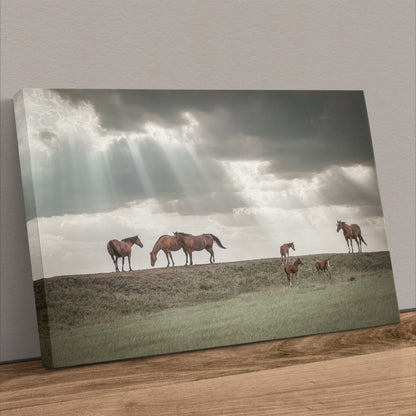 Horse Canvas Print - Western Wall Art Canvas-Unframed / 12 x 18 Inches