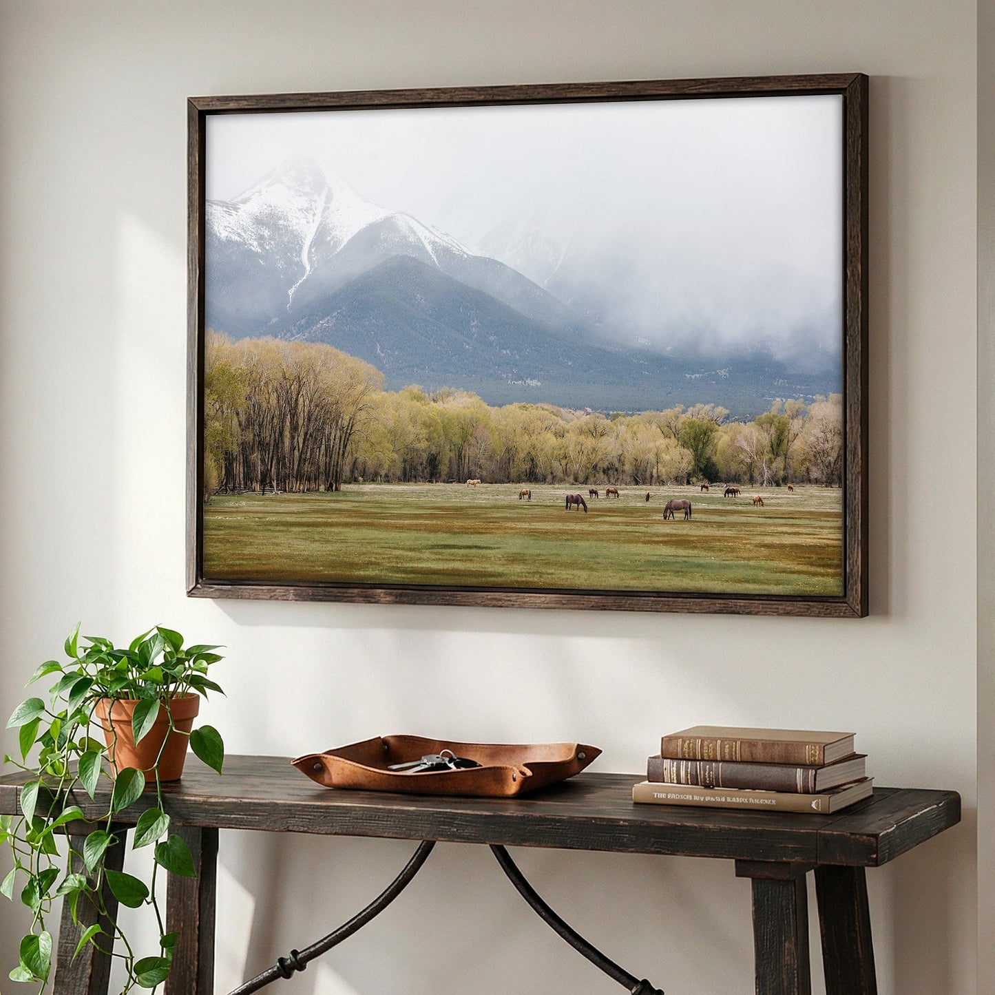 Horse Photography - Canvas Print of Horses in the Rocky Mountains Wall Art Teri James Photography