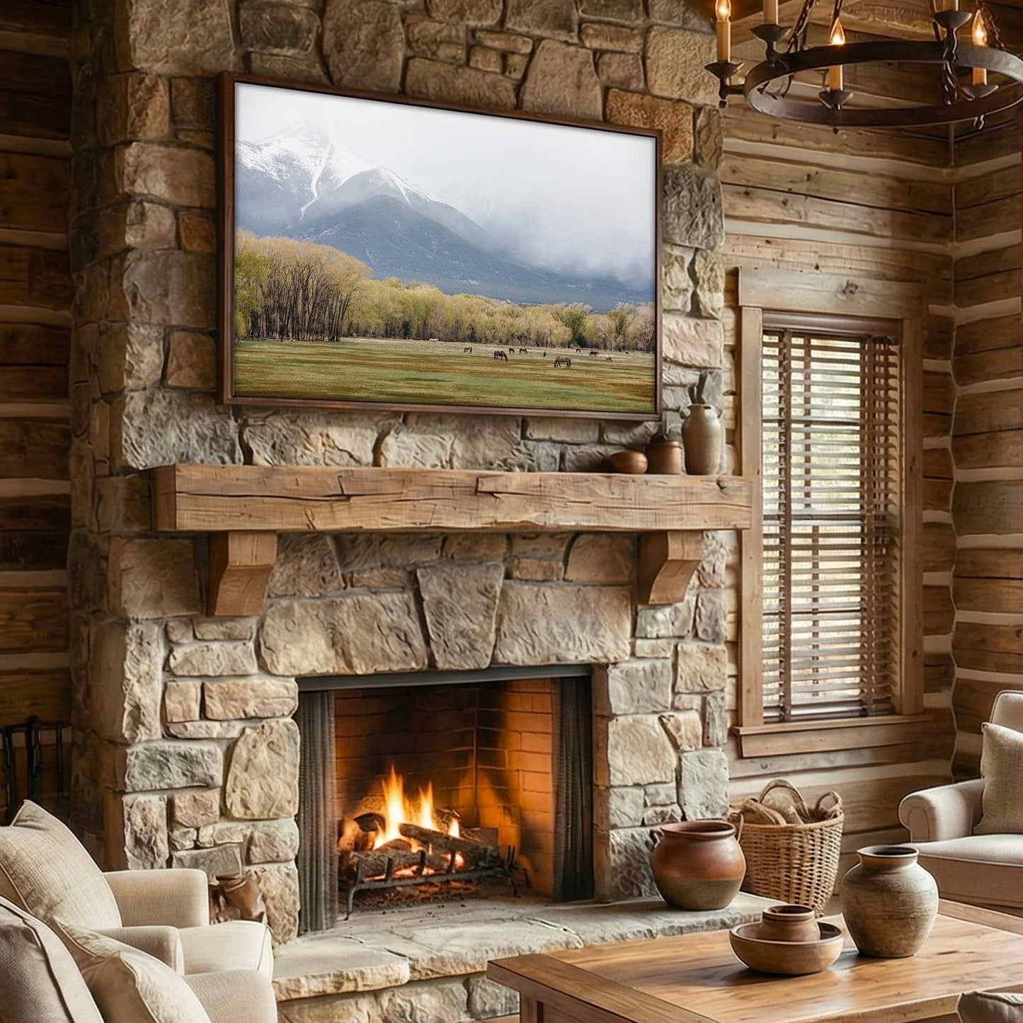 Horse Photography - Canvas Print of Horses in the Rocky Mountains Wall Art Teri James Photography