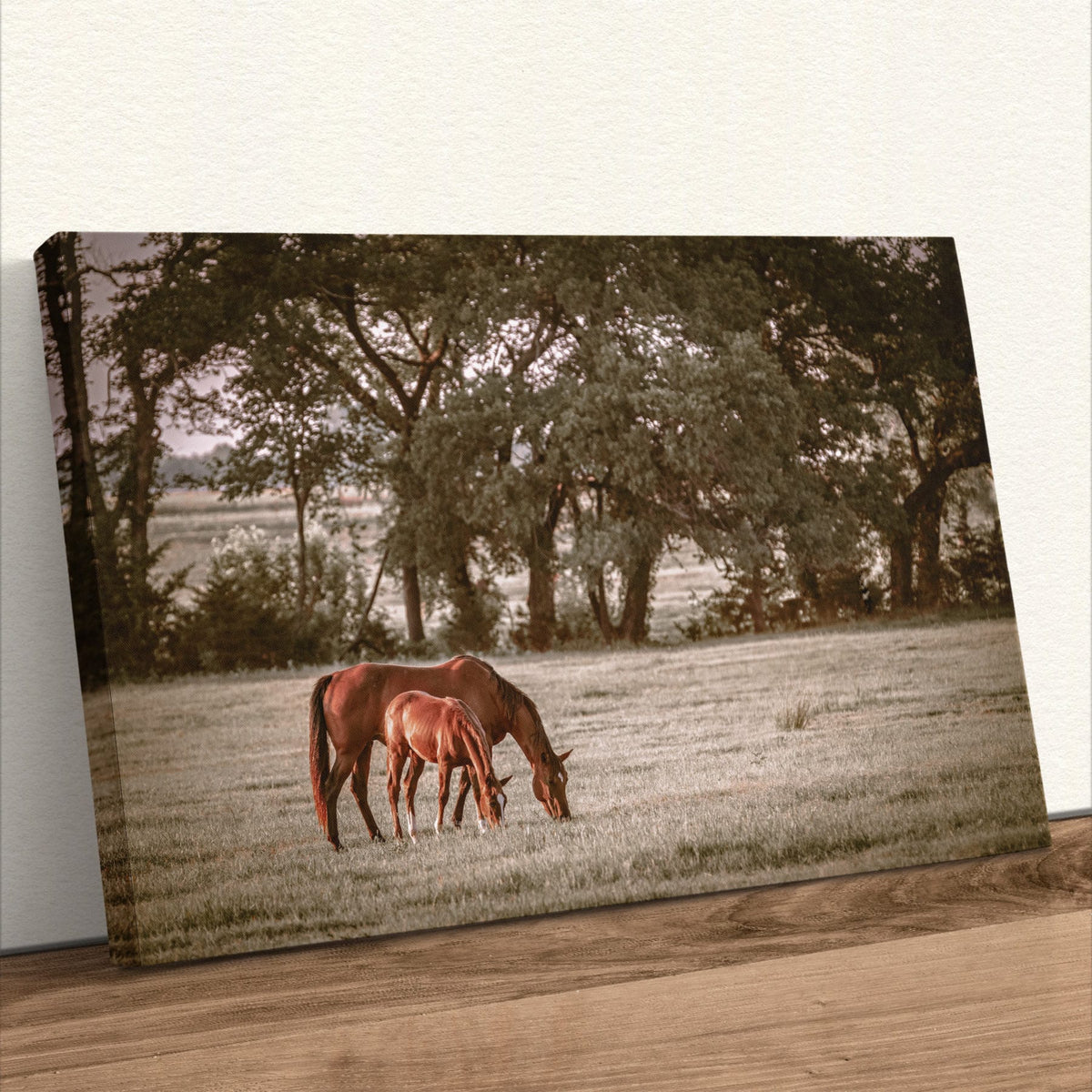 Horse Wall Art - Western Ranch Decor Canvas-Unframed / 12 x 18 Inches