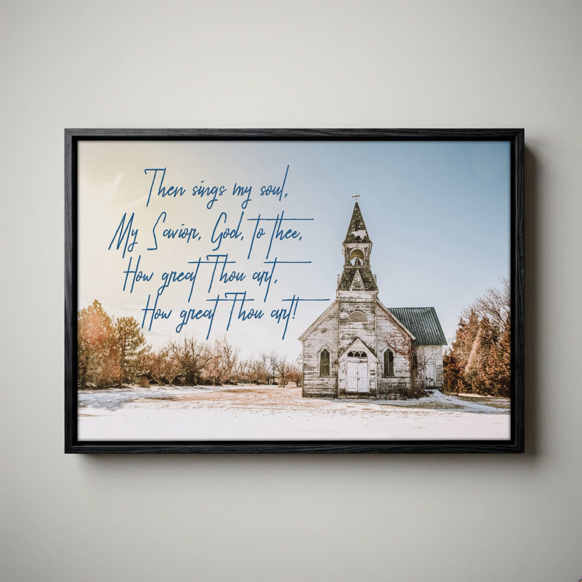 How Great Thou Art Canvas - Rustic Church Wall Decor