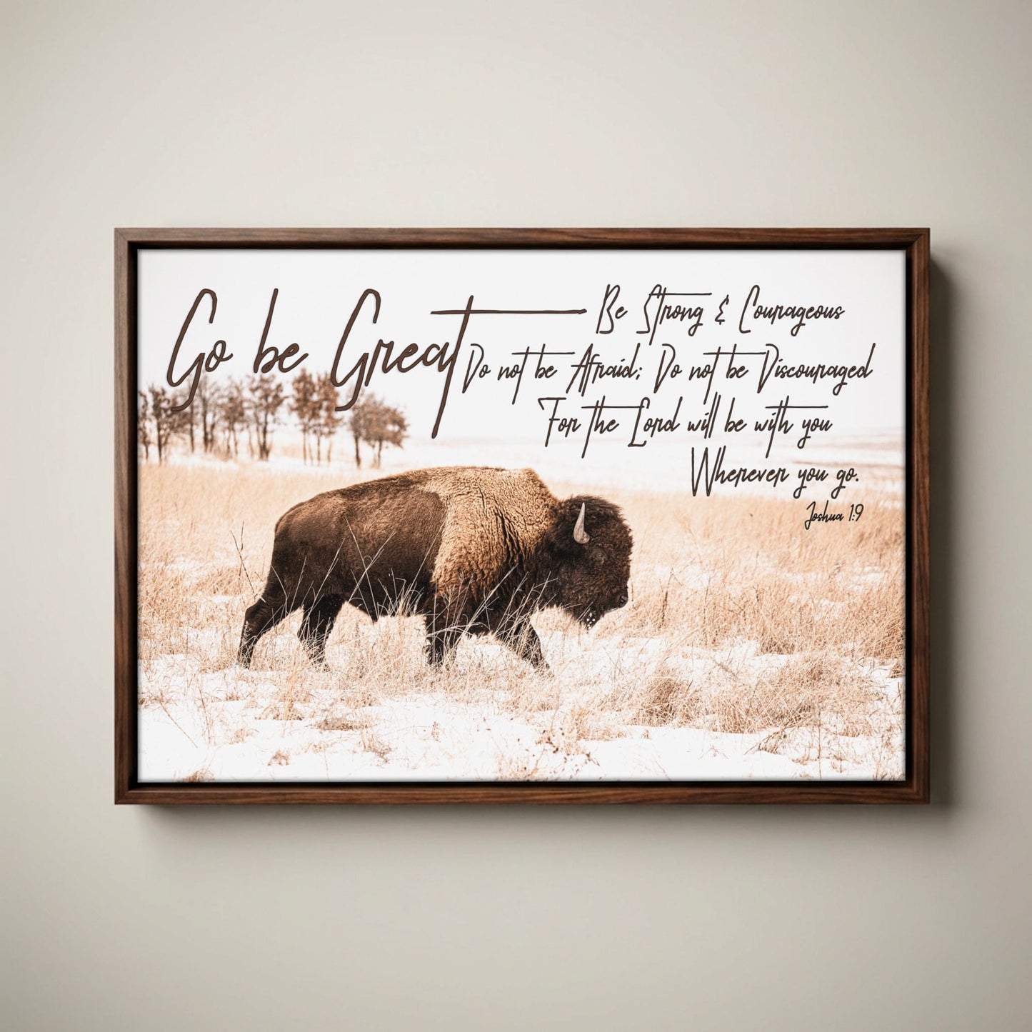 Joshua 1:9 Bible Verse Canvas - Western Nursery Wall Art