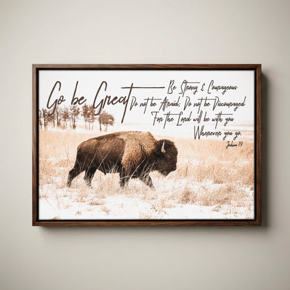 Joshua 1:9 Bible Verse Canvas - Western Nursery Wall Art