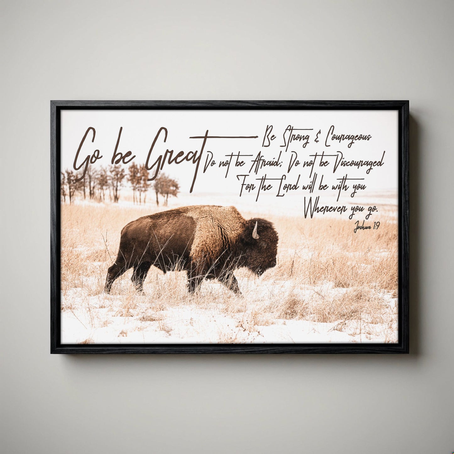 Joshua 1:9 Bible Verse Canvas - Western Nursery Wall Art