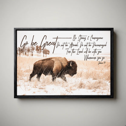 Joshua 1:9 Bible Verse Canvas - Western Nursery Wall Art