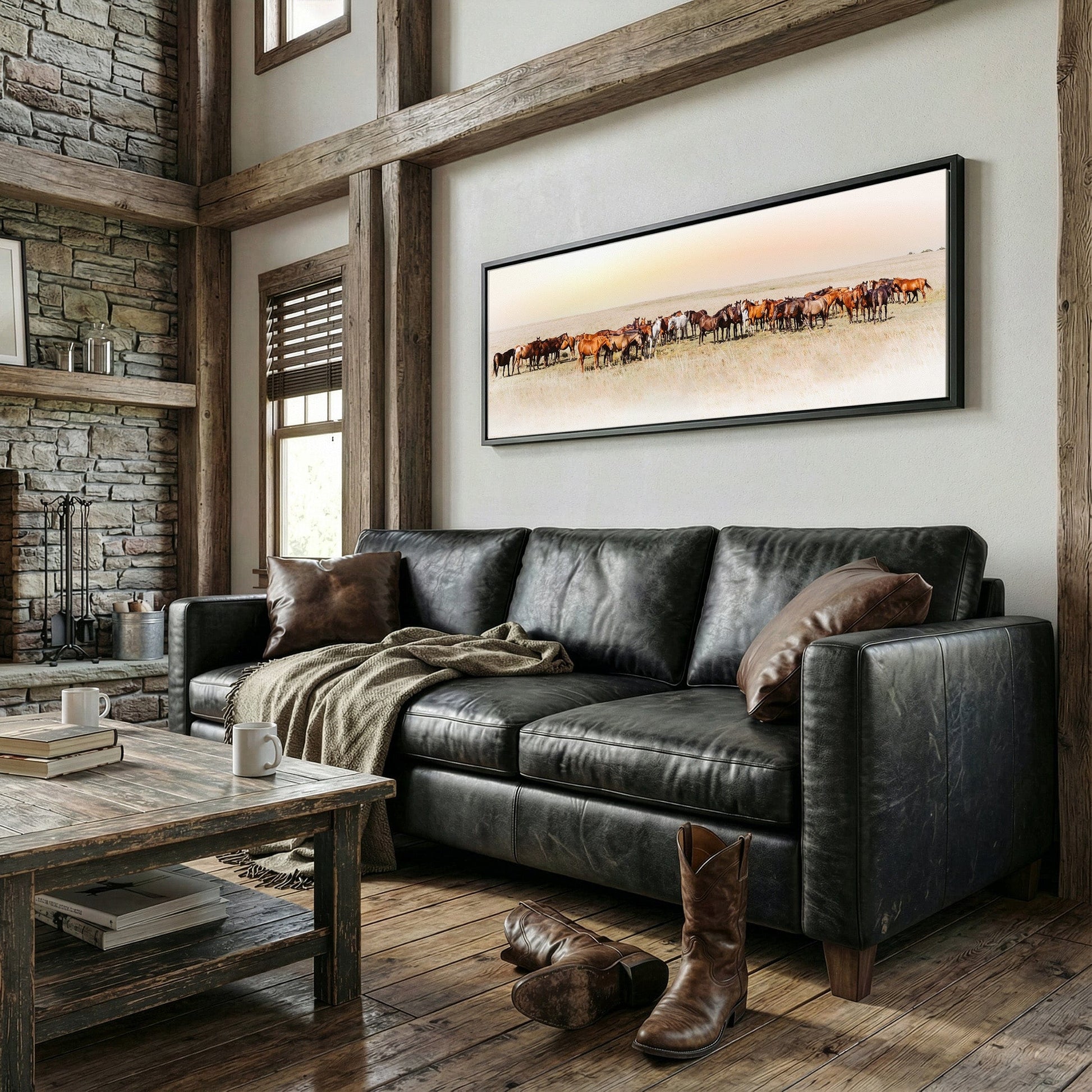 Large Panoramic Wild Horse Canvas Wall Art Teri James Photography
