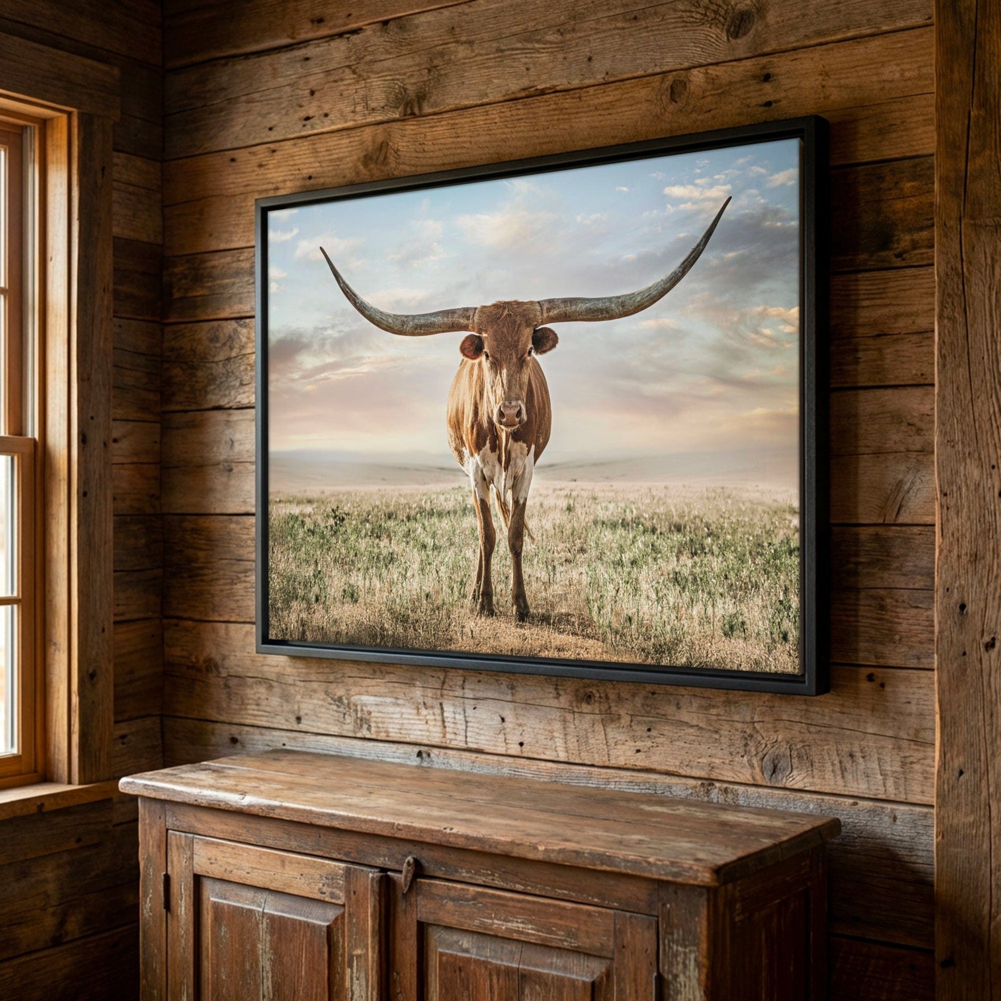 Longhorn Artwork Canvas Print – Texas Longhorn Wall Art