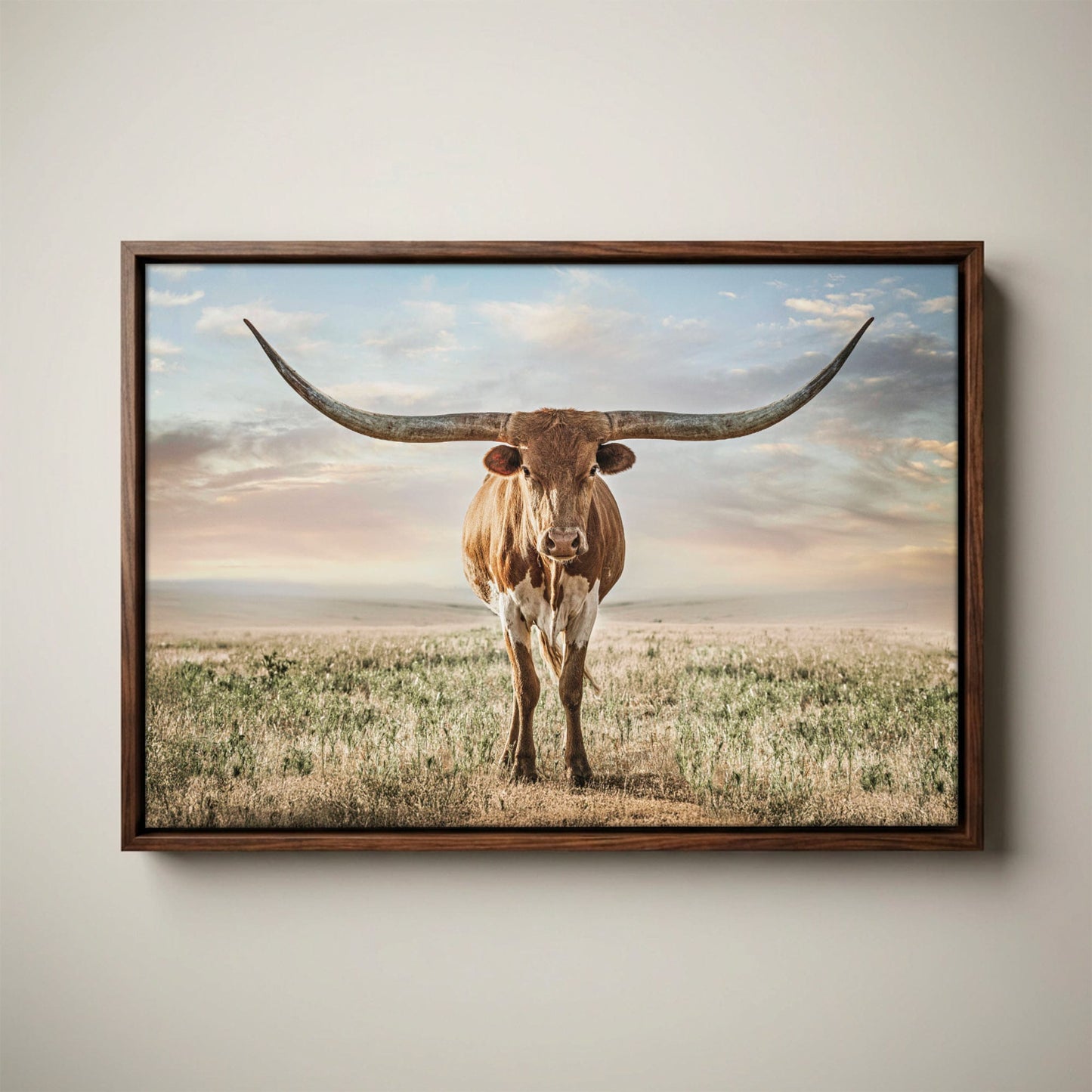 Longhorn Artwork Canvas Print – Texas Longhorn Wall Art