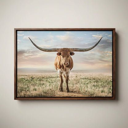 Longhorn Artwork Canvas Print – Texas Longhorn Wall Art