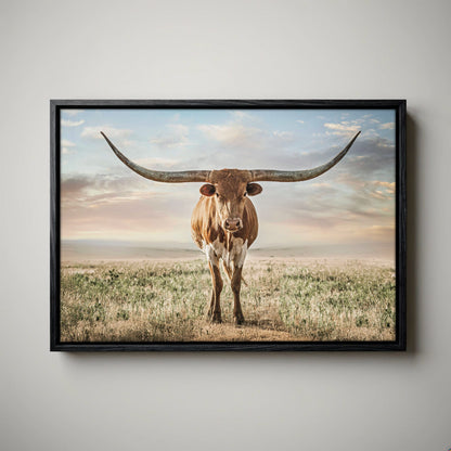 Longhorn Artwork Canvas Print – Texas Longhorn Wall Art