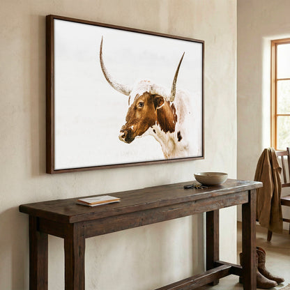 Longhorn Canvas in Sepia Browns Wall Art Teri James Photography
