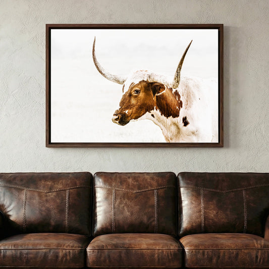 Longhorn Canvas in Sepia Browns Wall Art Teri James Photography