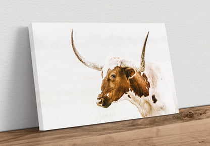 Longhorn Canvas in Sepia Browns Canvas-Unframed / 12 x 18 Inches Wall Art Teri James Photography