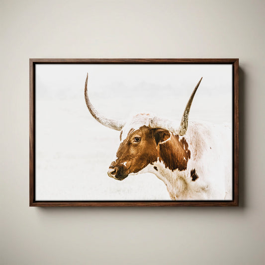 Longhorn Canvas - Texas Longhorn Art Sepia