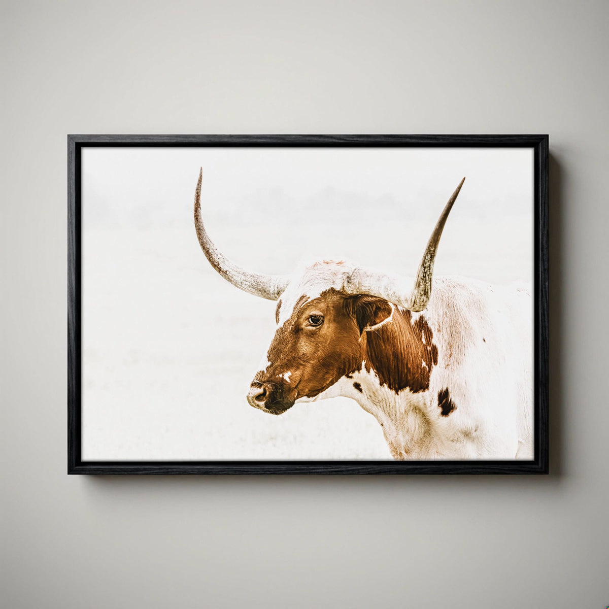Longhorn Canvas - Texas Longhorn Art Sepia