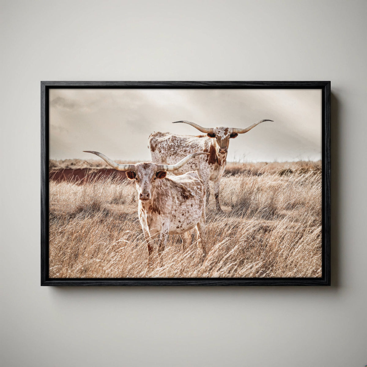 Longhorn Canvas Wall Art - Rustic Texas Longhorn Art