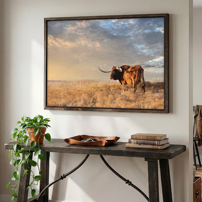 Longhorn Canvas Wall Art - Texas Longhorn Bull Wall Art Teri James Photography