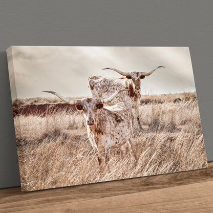 Longhorn Cattle Canvas Print Canvas-Unframed / 12 x 18 Inches Wall Art Teri James Photography