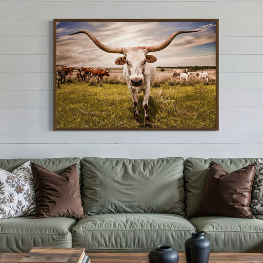Longhorn Cow Canvas Print Wall Art Teri James Photography