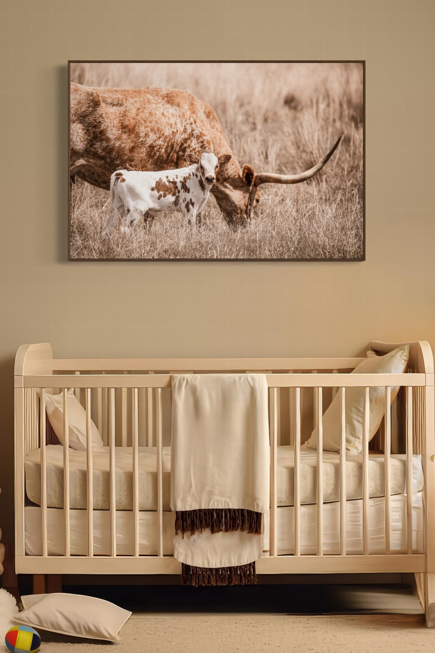 Longhorn Cow Nursery Wall Art - Longhorn Cow and Calf Wall Art Teri James Photography