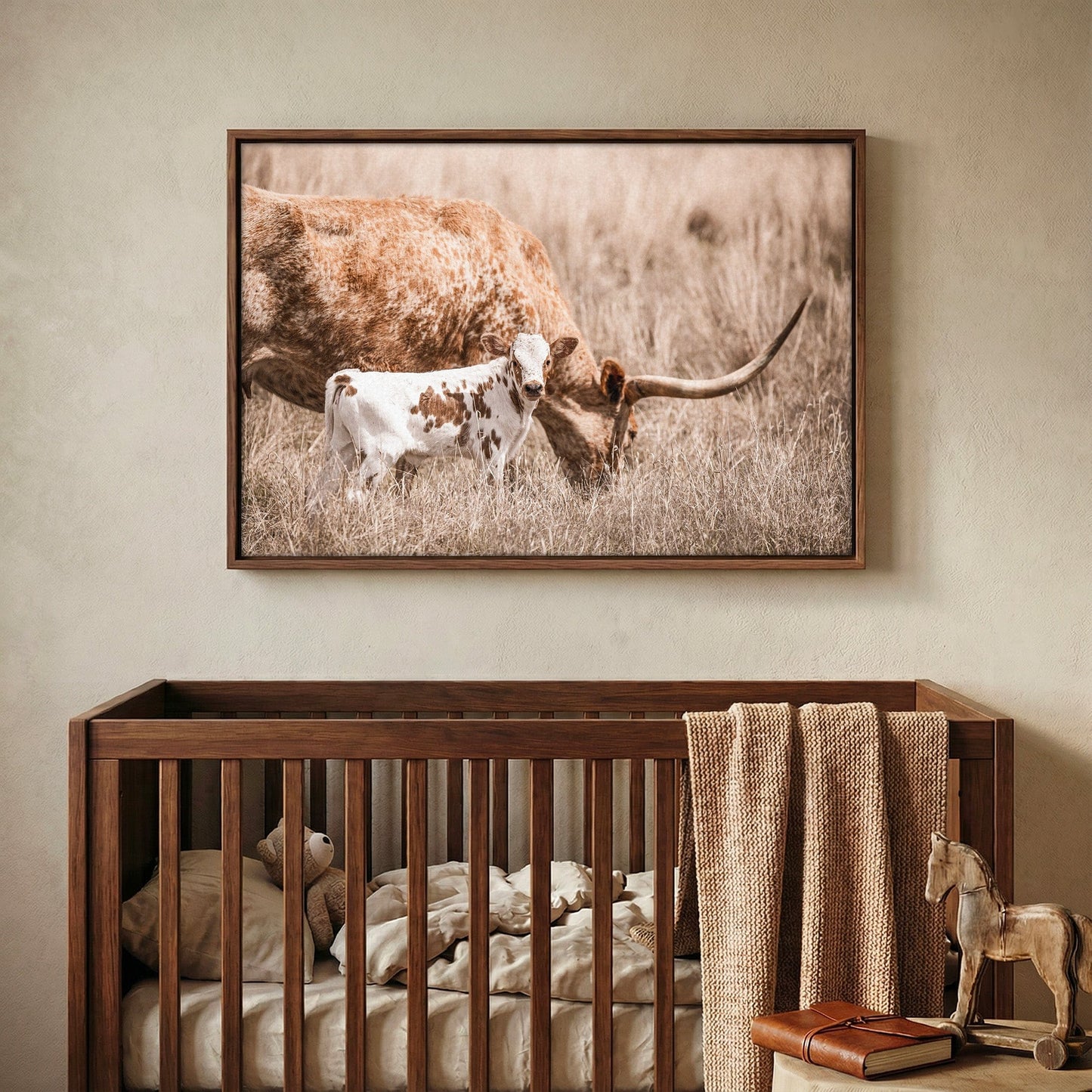 Longhorn Cow Nursery Wall Art - Longhorn Cow and Calf Wall Art Teri James Photography