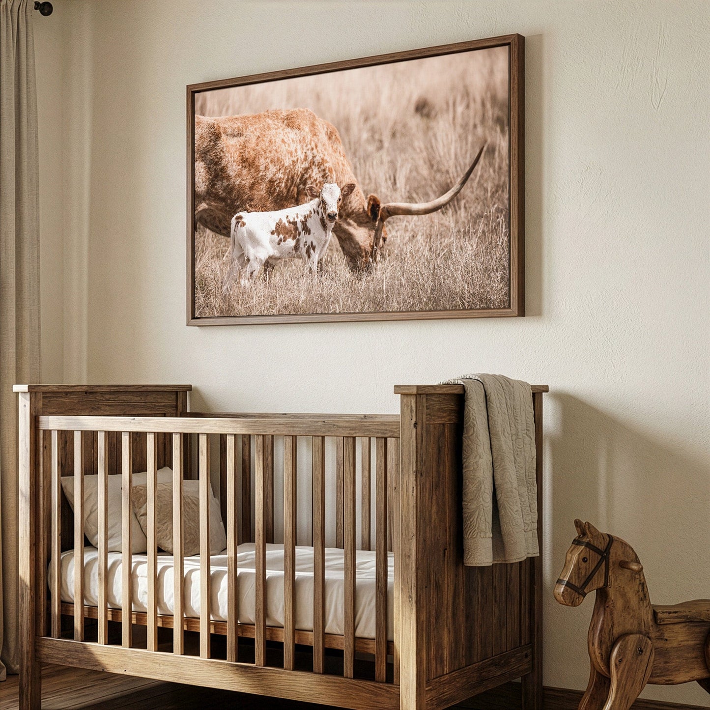Longhorn Cow Nursery Wall Art - Longhorn Cow and Calf Wall Art Teri James Photography