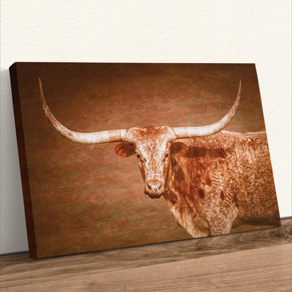 Longhorn Float Framed Canvas Canvas-Unframed / 12 x 18 Inches Wall Art Teri James Photography