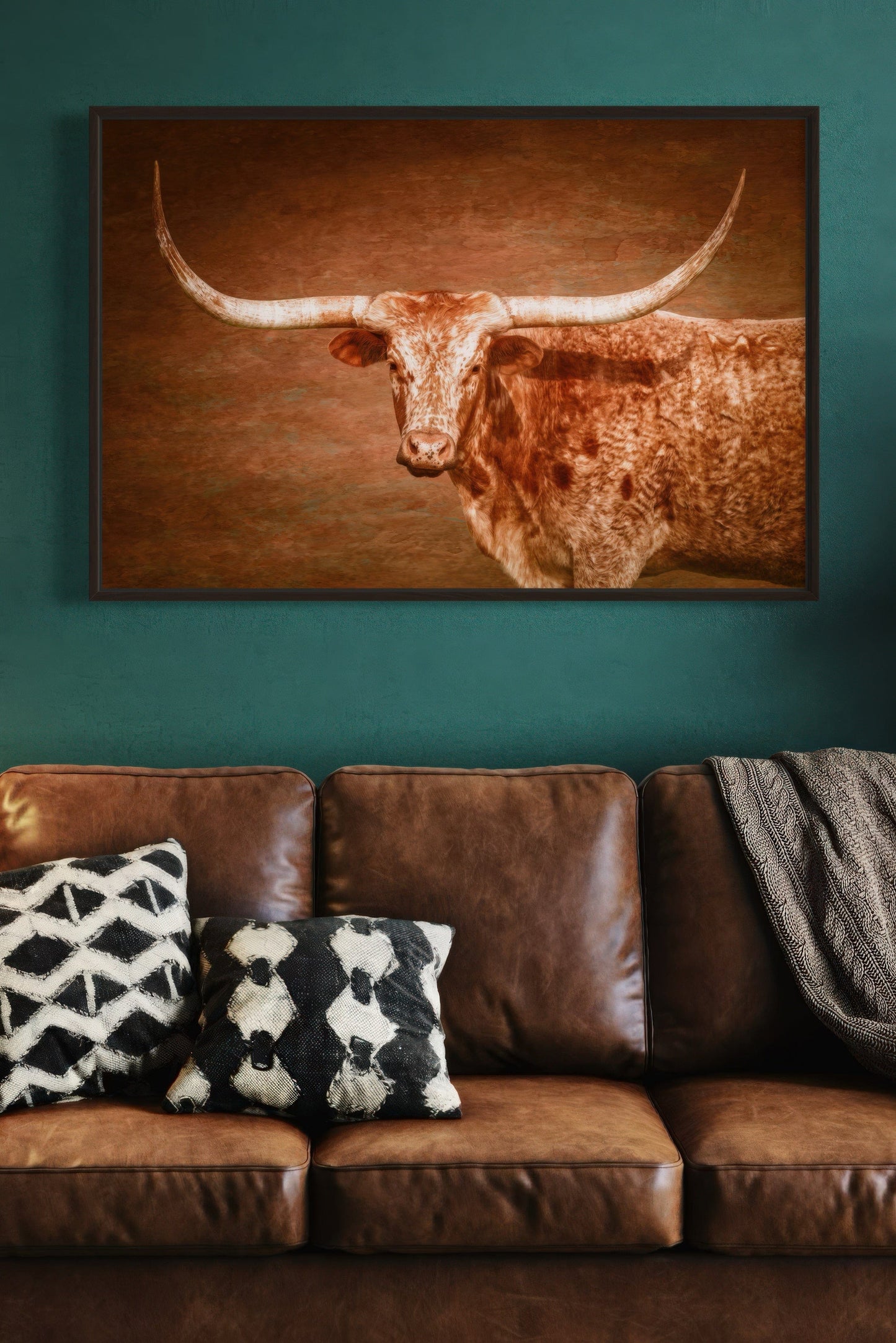 Longhorn Float Framed Canvas Wall Art Teri James Photography