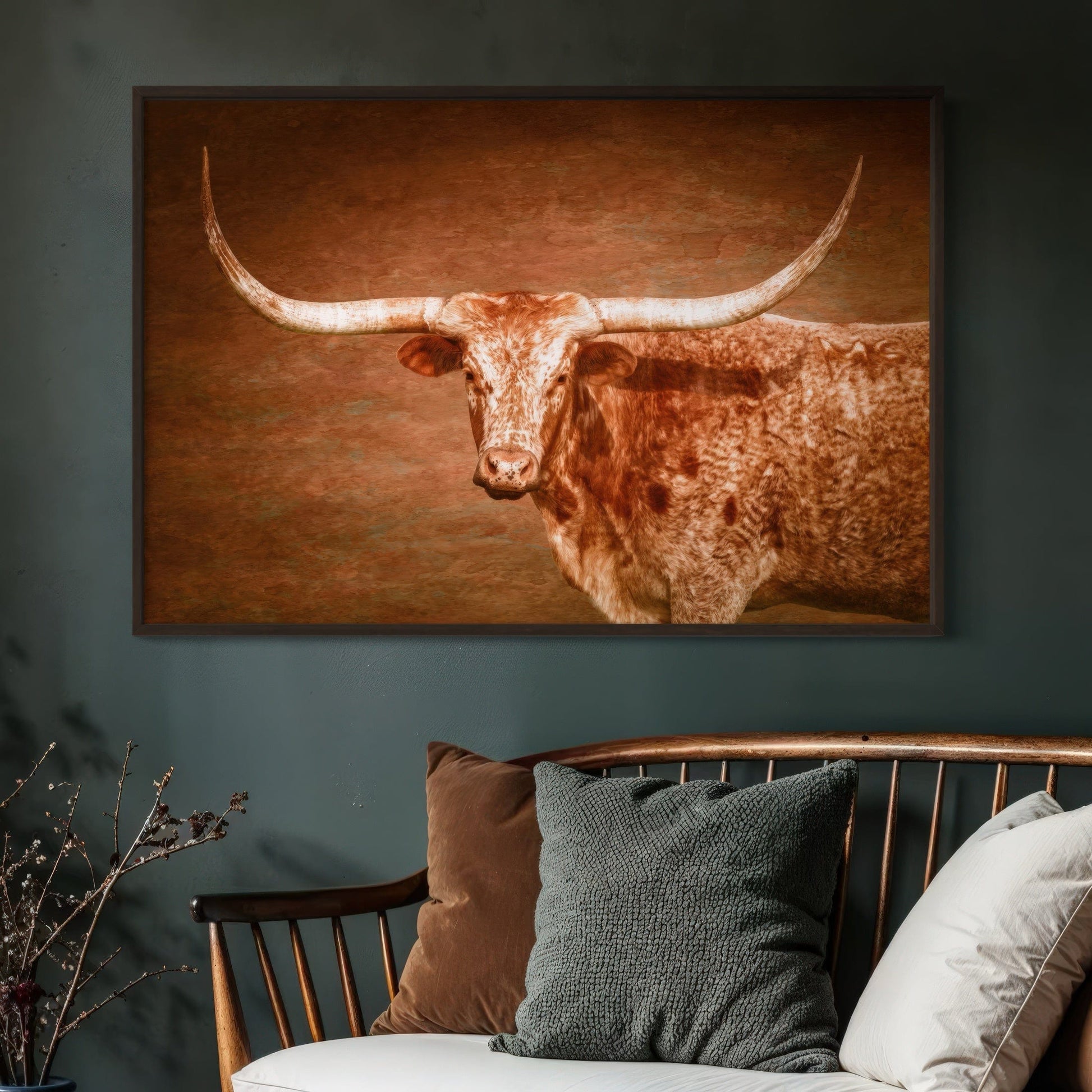 Longhorn Float Framed Canvas Wall Art Teri James Photography