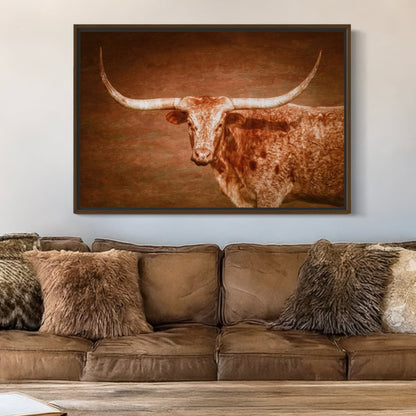 Longhorn Float Framed Canvas Wall Art Teri James Photography