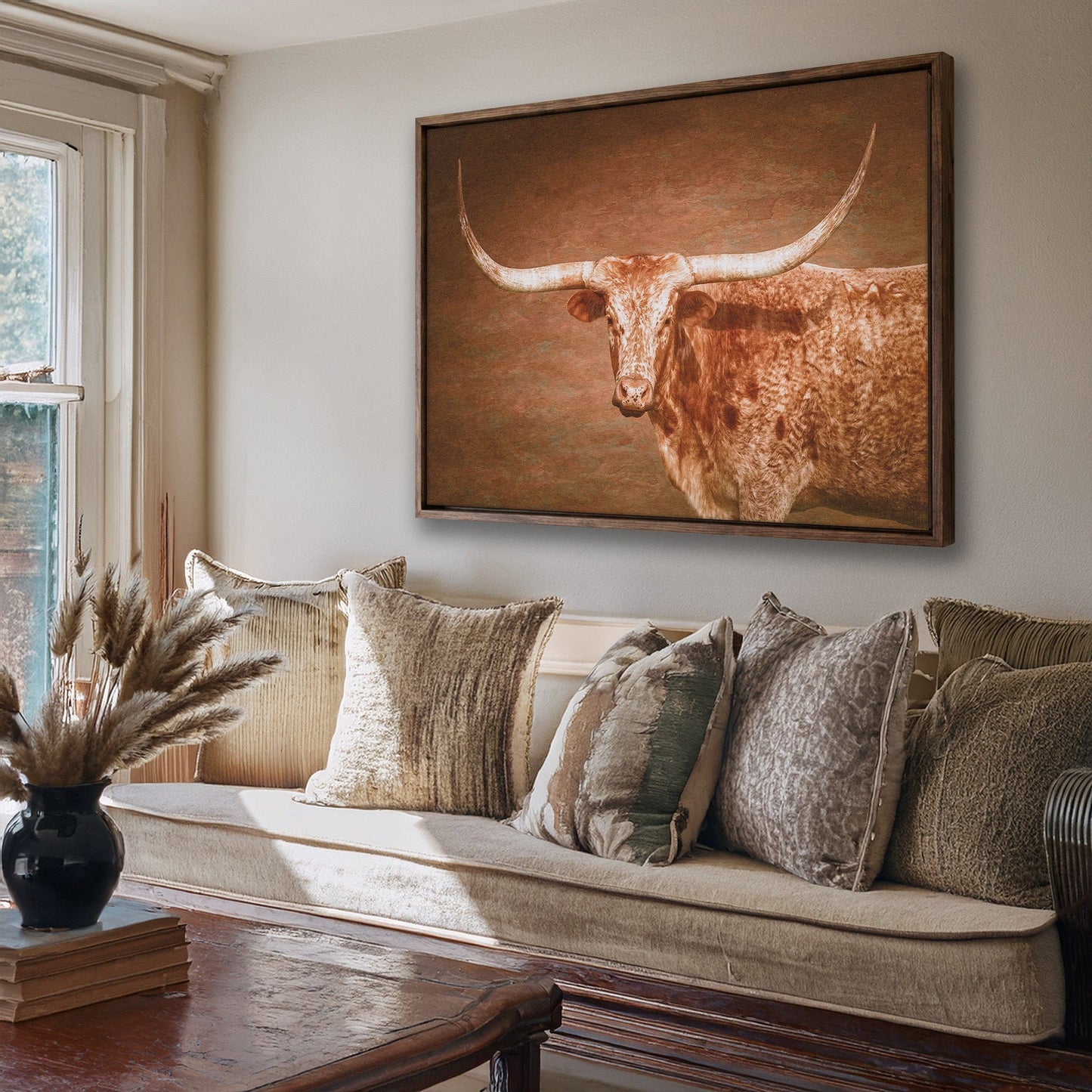 Longhorn Float Framed Canvas Wall Art Teri James Photography
