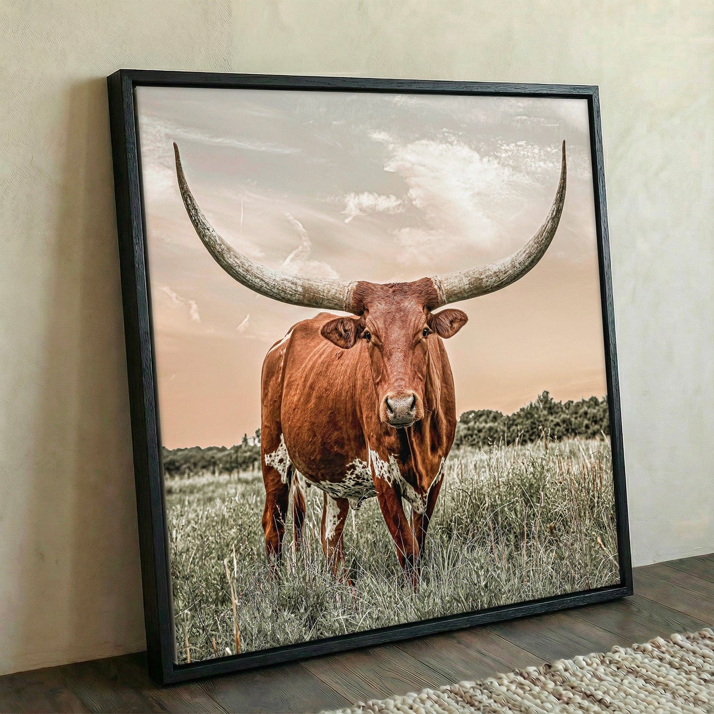 Longhorn Home Decor - Southwestern Wall Art - Rustic Animal Print Canvas Wall Art Teri James Photography