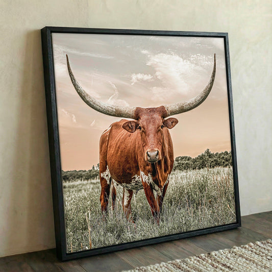 Longhorn Home Decor - Southwestern Wall Art - Rustic Animal Print Canvas Wall Art Teri James Photography