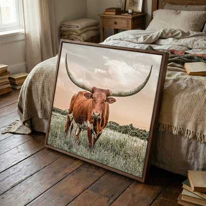 Longhorn Home Decor - Southwestern Wall Art - Rustic Animal Print Canvas Wall Art Teri James Photography