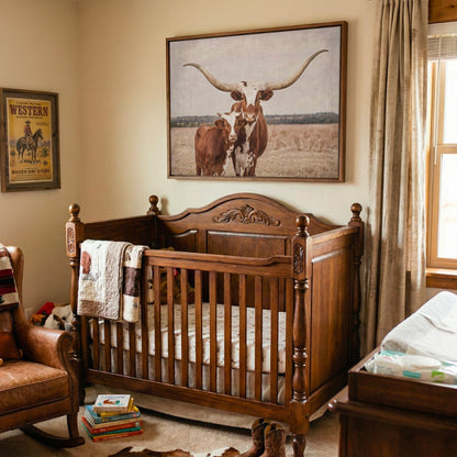 Longhorn Nursery Decor – Cow and Calf Rustic Wall Art for Nursery Wall Art Teri James Photography