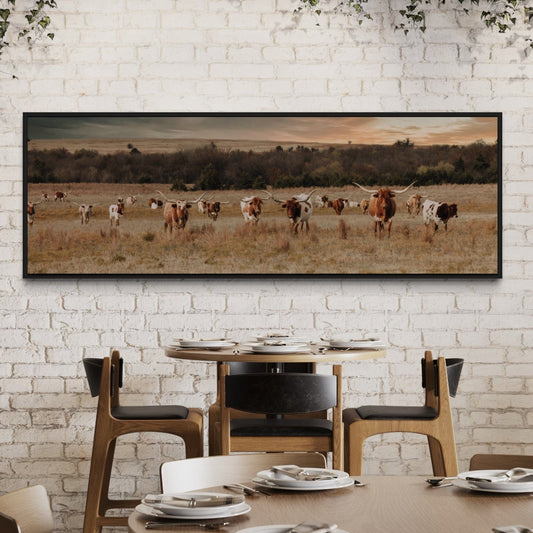 Longhorn Panorama Wall Art Wall Art Teri James Photography