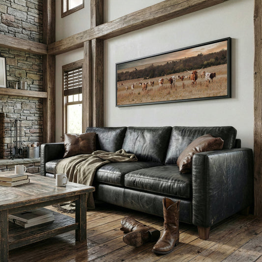 Longhorn Panorama Wall Art Wall Art Teri James Photography