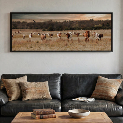 Longhorn Panorama Wall Art Wall Art Teri James Photography